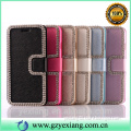 Mobile phone case leather flip cover case for iphone 5s folio wallet pouch case with cash card slot